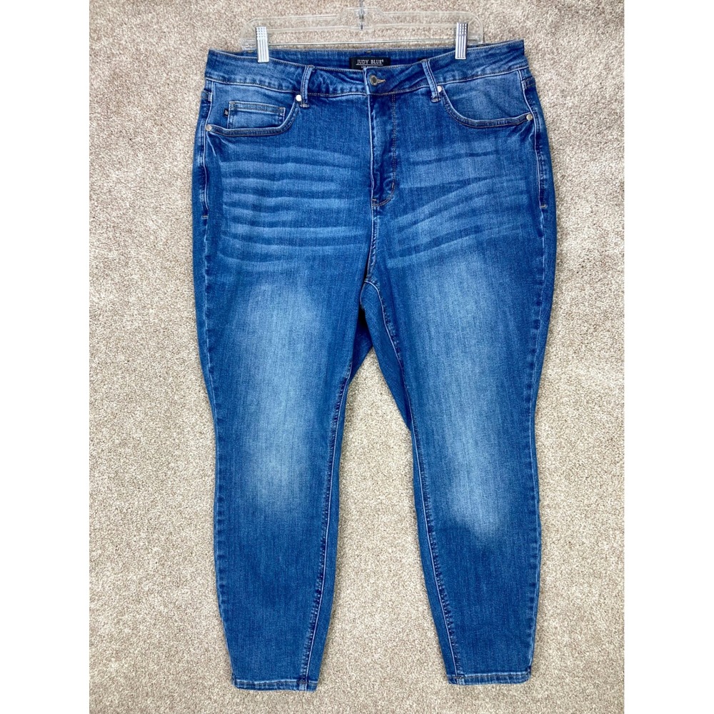 Judy Blue High Rise Skinny Fit Jeans Womens Sz 20W Medium Wash Stretch Denim NEW